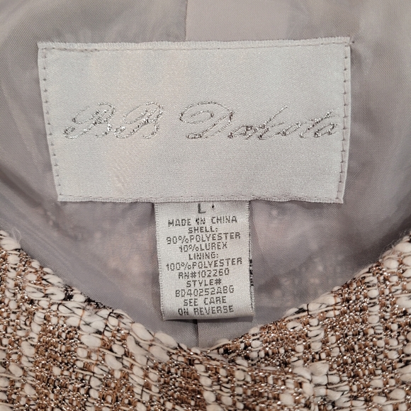 BB Dakota Ivory Beige Multi-Color Floral Tulip Tweed Coat Jacket Size Large - Picture 4 of 5